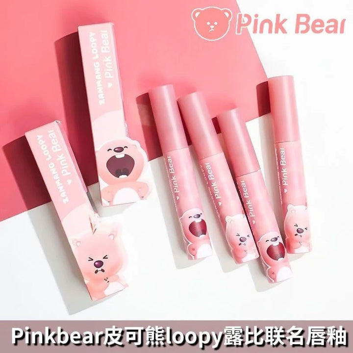 皮可熊粉色牛仔哑致唇泥loopy露比联名皮克熊奶烙口红女 Pink Bear Pink Cowboy Matte Lip Mud